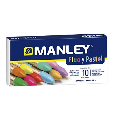 Afbeelding van ALPINO Manley Waskrijt, 10 stuks, professioneel vetkrijt, zakje met zacht krijt, aangenaam gevoel, mengbare kleuren, neon en pastelkleuren