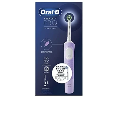 Afbeelding van Oral B Vitality Pro Paars Elektrische Tandenborstel Ontworpen door Braun
