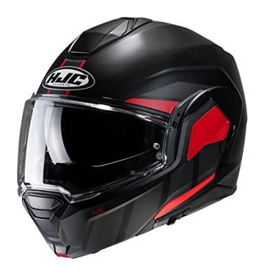 Afbeelding van Hjc I100 Beis Black Red Mc1Sf Modular Helmets S Maat Helm