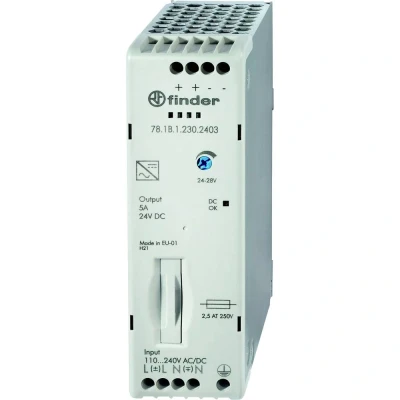 Afbeelding van Finder 78.1B.1.230.2403 DIN rail netvoeding 24 V/DC 5 A 110 W Inhoud: 1 stuk(s)
