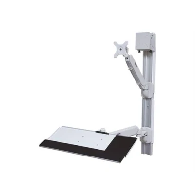 Image de VALUE WorkStation Kit de montage (support mural, support d&#039;unité centrale, plateau articulé pour clavier) écran LCD/équipement PC aluminium montable sur mur