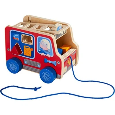 Image de Figurine à tirer Haba Camion de pompiers