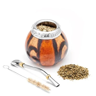 Afbeelding van Balibetov [Nieuw] Handgemaakte Natural Mate Kalebas Set (Originele Cup) Inclusief Bombilla (Yerba Rietje) (Natuurlijk 02)