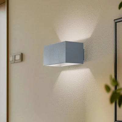 Afbeelding van Wandlamp Euluna, hoekig, grijs