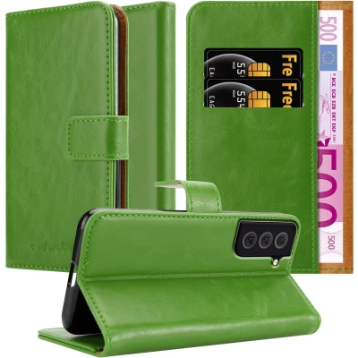 Afbeelding van Cadorabo Hoesje geschikt voor Samsung Galaxy S22 PLUS in GRAS GROEN Beschermhoes met magnetische sluiting, standfunctie en kaartvakje Book Case Cover Etui