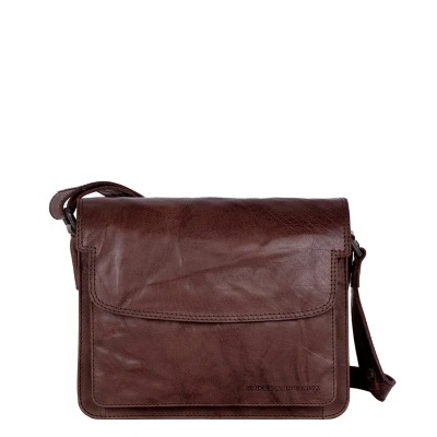 Afbeelding van Leather Cross body Frederique Dark brown