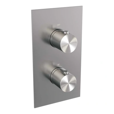 Afbeelding van Brauer Brushed Edition inbouwthermostaat inbouwdeel 2 gladde knoppen PVD geborsteld RVS