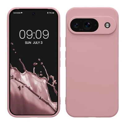 Afbeelding van kwmobile telefoonhoesje geschikt voor Google Pixel 9 Hoesje smartphone Precisie camera uitsnede In mat oudroze