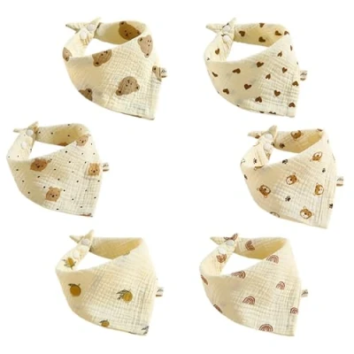 Afbeelding van FZSECRIU Driehoekige slabbetjes van chiffon voor baby&#039;s bijten en kwijlen, meerkleurig, één maat, Meerkleurig