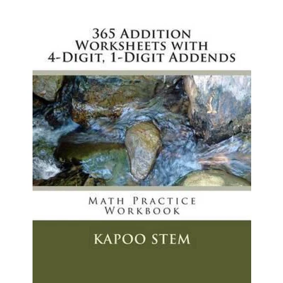 Afbeelding van 365 Addition Worksheets With 4 digit, 1 digit Addends