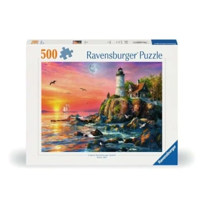 Afbeelding van Ravensburger 12000217 Avond vuurtoren puzzel 500 stukjes voor volwassenen en kinderen vanaf 12 jaar
