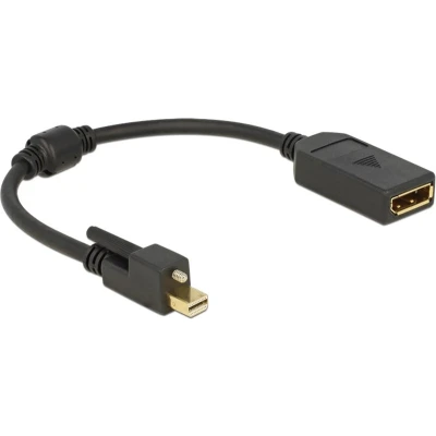 Afbeelding van Mini DisplayPort (met schroef) adapter versie 1.2 (4K 60 Hz) / zwart 0,20 meter