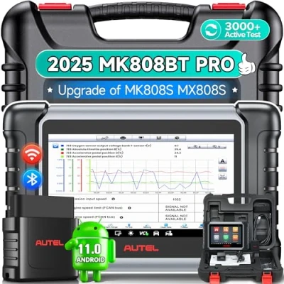 Afbeelding van Autel MaxiCOM MK808BT PRO: 2025 Auto Diagnostic Tools, Verbeterd van MK808S MX808S MK808BT, Hetzelfde als MK900 BT, 3000+ Actieve Test 28+ Services, Volledige Diagnose, OS11 Ondersteuning BT506