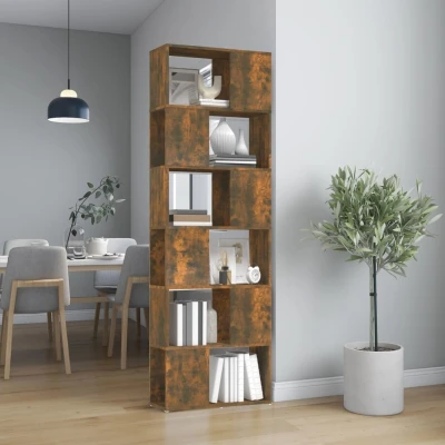 Afbeelding van Boekenkast/kamerscherm 60x24x186 cm gerookt eikenkleurig