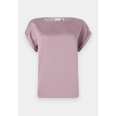 Afbeelding van VILA Viellette S/S Satin Top Noos Damesblouse met korte mouwen (1 stuk), Toadstool, 46
