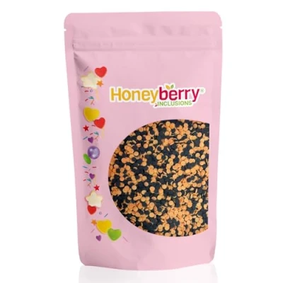 Afbeelding van Natuurlijke en eetbare vermicelli gebak, 200 g, kleurrijke decoratieve suikervermicelli, ideaal voor het versieren van taarten, koekjes desserts, geproduceerd in de EU (Halloween confetti)