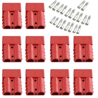 Afbeelding van Bohaner Anderson 10 stuks 50A 24V/600V batterij snelkoppeling (rood 50A)