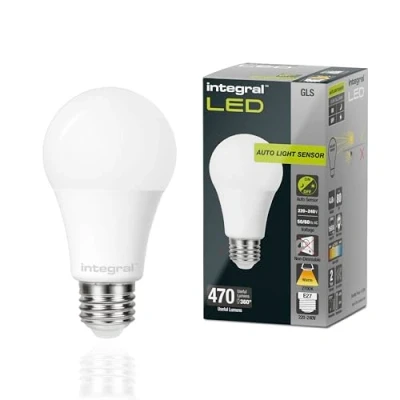 Afbeelding van E27 Standaard Schemersensor LED Lamp Extra Warm Wit (2700K) 4.8 Watt, vervangt 40W Halogeen Integral