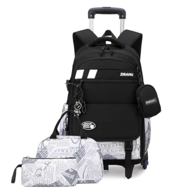 Afbeelding van 3pcs Sac à Dos Roulette Primaire Cartable Scolaire Enfant Fille Trolley Bagage Cabine Garcon