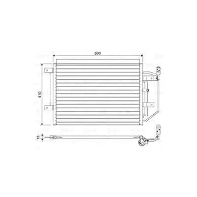 Afbeelding van VALEO 822556 Condensor Airco Met droger Aluminium 410 MITSUBISHI: COLT 6, SMART: Forfour I