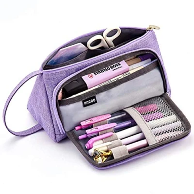 Afbeelding van EASTHILL Grote etui met capaciteit voor school, universiteit, kantoor, studenten, tieners, meisjes, volwassenen, Paars., tas organizer
