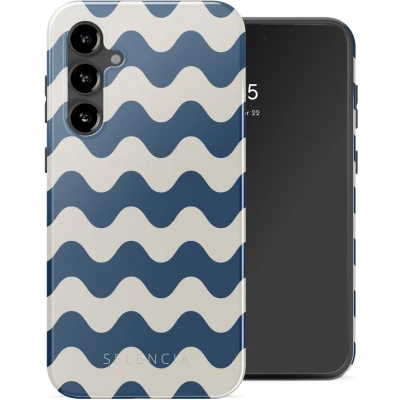 Afbeelding van Selencia Hoesje Geschikt voor Samsung Galaxy S23 FE Vivid Backcover Wave Vibes Classic Blue