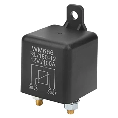 Afbeelding van Robuust startrelais voor auto, 12 V, 100 A, WM686, 4 polig in normale openingspositie, batterijbesturing aan/uit RL/18