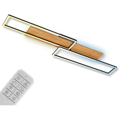 Afbeelding van Briloner Cornice LED plafondlamp 3809014 Afstandsbediening Dimbaar Indirect licht Geheugenfunctie 110 x 25 8, cm Zwart