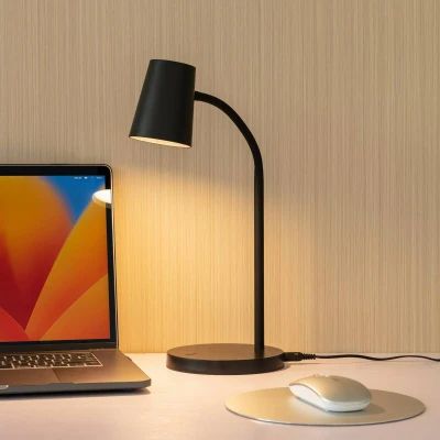 Afbeelding van Lindby LED tafellamp Ailina, hoogte 36 cm, zwart, dimbaar