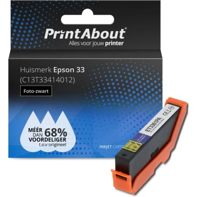Afbeelding van Huismerk Epson 33 (C13T33414012) Inktcartridge Foto zwart