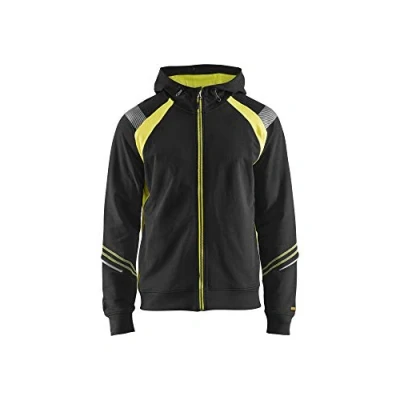 Afbeelding van Blaklader Hooded sweatshirt hele rits Visible 3433 1158 Zwart/High Vis Geel