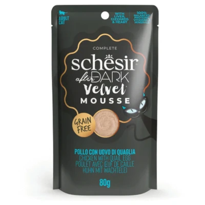 Afbeelding van Schesir After Dark Velvet 80 g Kattenvoer Kip&amp;Ei