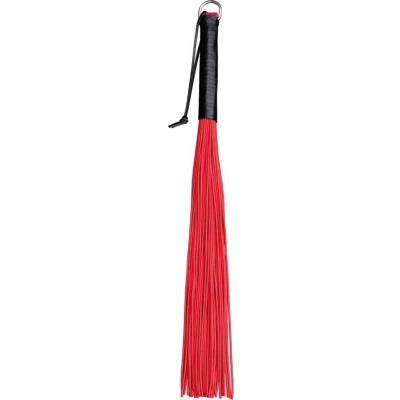 Afbeelding van XX Dreamtoys PVC zweep met leren handvat Rood