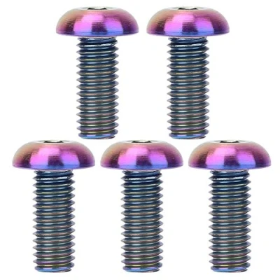 Afbeelding van 5 stuks / pak M5 x 12 fietswaterfles, kooibouten 10, remschroeven, remschijf, titanium legering, fietsschroeven set (M5 kleurrijk)