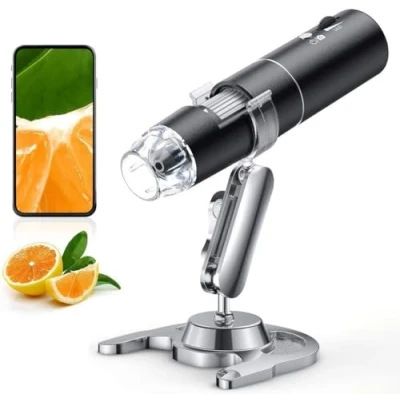 Afbeelding van Skybasic Digitale Microscoop, draadloos, 50 x tot 1000 wifi, draagbare zoom, endoscoop, 1080p, FHD, 2,0 MP, 8 leds, compatibel met Android en iOS, smartphone of tablet Windows Mac