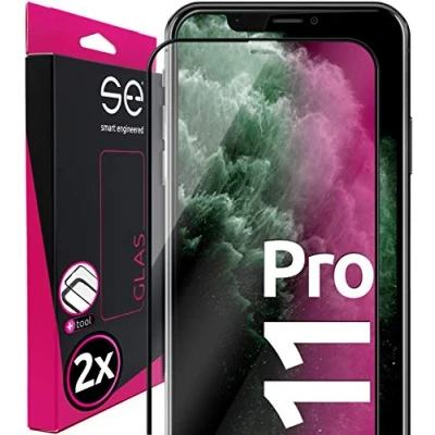Afbeelding van 3D gehard glas Screenprotector voor Apple iPhone 11 Pro [2 stuks smart engineered] Display Beschermglas 9H, Volledig dekkende Screen Protector, Vriendelijk beschermhoesjes