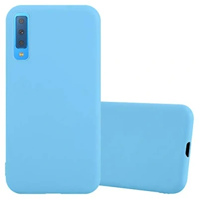 Afbeelding van Cadorabo Hoesje geschikt voor Samsung Galaxy A7 2018 in CANDY BLAUW Beschermhoes gemaakt van flexibel TPU silicone Case Cover