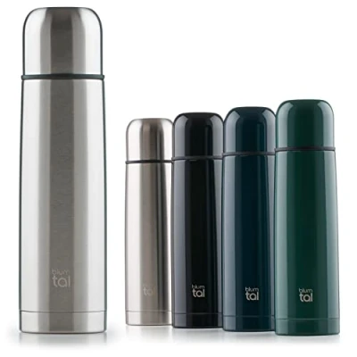 Afbeelding van Blumtal Eifel thermosfles lekvrije met drinkbeker voor onderweg, isolatie van warme dranken, vaatwasmachinebestendig, roestvrij staal 700ml, donker oceaanblauw