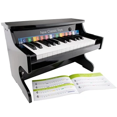 Afbeelding van New Classic Toys Muziekinstrument voor beginners, elektronische piano, zwart, 25 toetsen