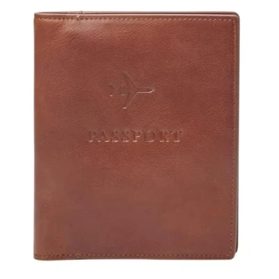 Afbeelding van Fossil Paspoorthouder, Maat: One Size, Cognac