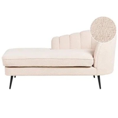 Afbeelding van ALLIER Chaise longue Beige Linkerzijde Bouclé
