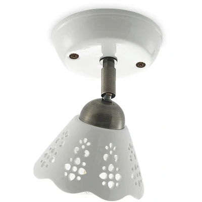 Afbeelding van Lindby buitenspot 1licht keramiek, ijzer H: 16.5 cm E14 wit, brons