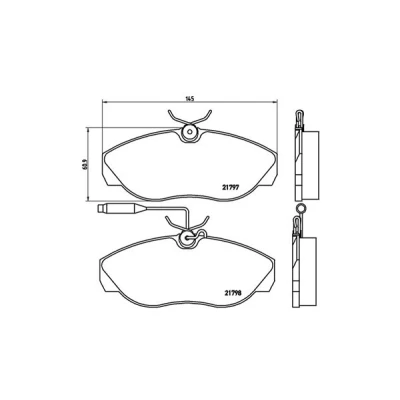 Afbeelding van MAGNETI MARELLI 363700423068 Remblokkenset Incl. slijtage waarschuwingscontact Met remzadelschroef FIAT: Ducato II Platform/Chassis, Minibus