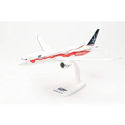 Afbeelding van Herpa Boeing 787 9 Polish Airlines Proud of Poland&#039;s Independence, schaal 1:200 SnapFit, modelvliegtuig, vliegtuigmodel, miniatuurdecoratie, steekmodel met voet