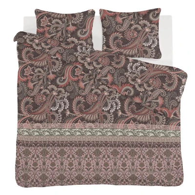 Afbeelding van iSeng Paisley Flower Dekbedovertrek Tweepersoons 200x200/220 cm Bordeaux