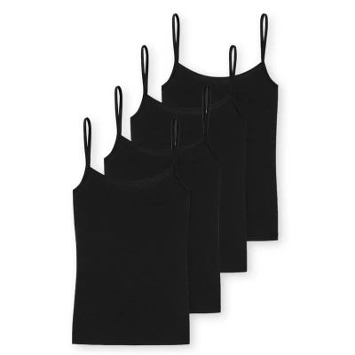 Afbeelding van Schiesser 4ER PACK Essentials Hemd, Dames, Maat: 38, Schwarz