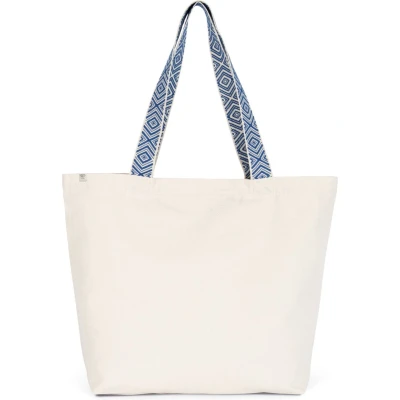 Afbeelding van Kimood Grote gerecyclede shopper KINS118 Ecume / Ethnic Blue
