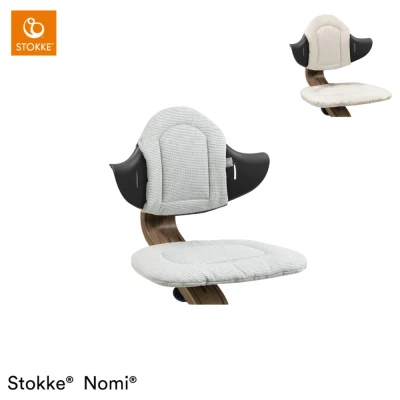 Afbeelding van Nomi Stokke Kussen, Nordic Grey Sand Voegt zachtheid en comfort toe aan de stoel &amp; kinderstoel Kinderen vanaf 6 maanden Omkeerbaar + wasbaar in wasmachine