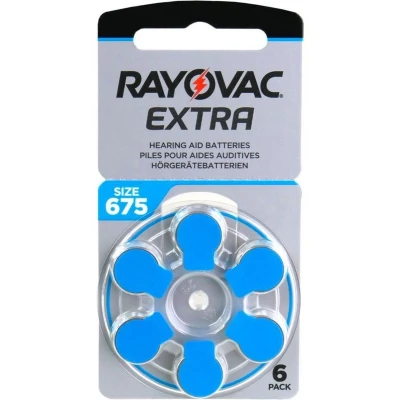 Afbeelding van Rayovac Batterij Zink Lucht, 675, 1.4V Extra Advanced, Retail Blister (6 Pack)