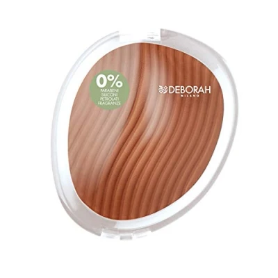 Afbeelding van Deborah Milano Compacte aarde, pure formule met natuurlijke ingrediënten, 04 Light Beige, glijdende en modulaire afwerking, vormt het gezicht geeft een natuurlijk gebruinde huid, 11 g
